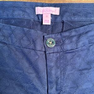 NWOT Lilly Pulitzer Kelly Textured Skinny Pants in Navy Blue Office Casual